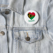Vanuatu Flag Heart Ronde Button 5,7 Cm (In situ)