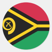 Vanuatu Flag Ronde Sticker (Voorkant)
