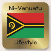Vanuatu Flag+Text Onderzetter (Voorkant)