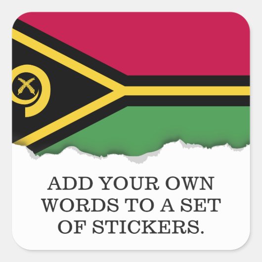 Vanuatu Flag Vierkante Sticker (Voorkant)