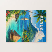Vanuatu Illustratie Reis Kunst Vintage Legpuzzel (Horizontaal)