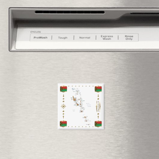 Vanuatu Map + Flags Magnet (Insitu (Vaatwasser))