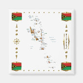 Vanuatu Map + Flags Magnet (Voorkant)