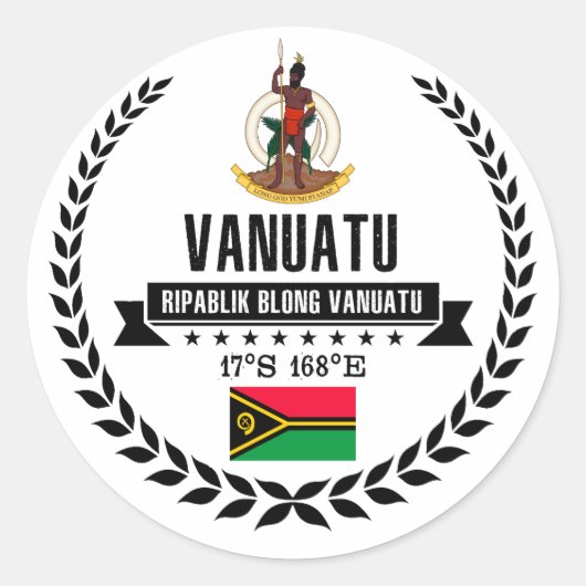 Vanuatu Ronde Sticker (Voorkant)