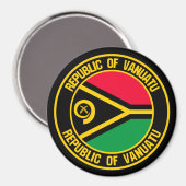 Vanuatu Round Emblem Magneet (Voorkant / Achterkant)
