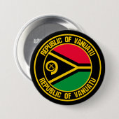 Vanuatu Round Emblem Ronde Button 7,6 Cm (Voorkant /achterkant)