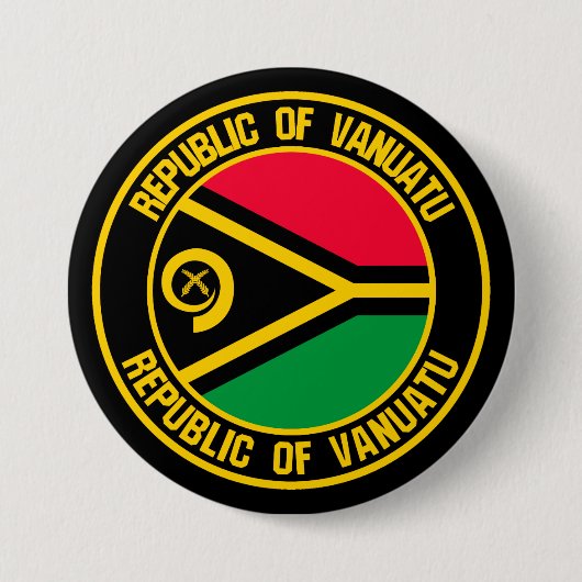 Vanuatu Round Emblem Ronde Button 7,6 Cm (Voorkant)