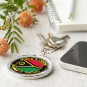 Vanuatu Round Emblem Sleutelhanger (Zijkant)