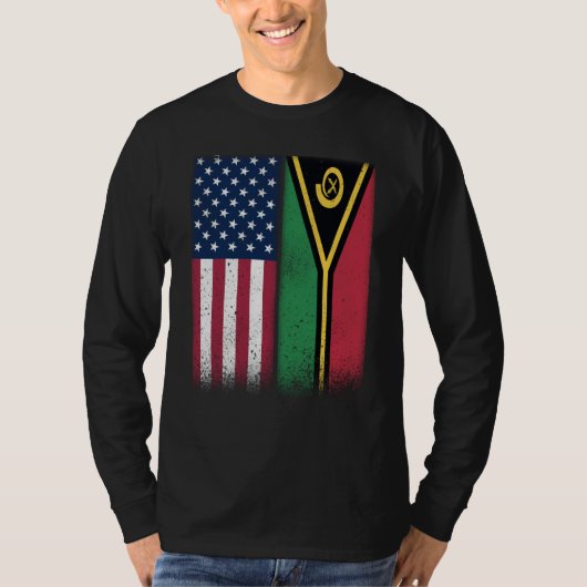 Vanuatu Vanuatu American Flags Proud USA Vanuatu T-shirt (Voorkant)