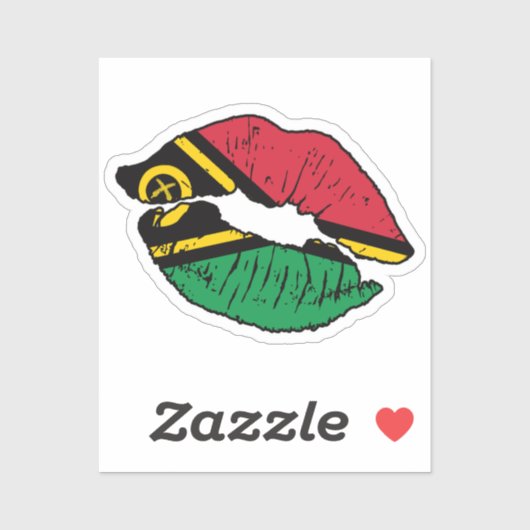 Vanuatu Vanuatuan Lipstick Liefde Vlag Sticker (Vel)