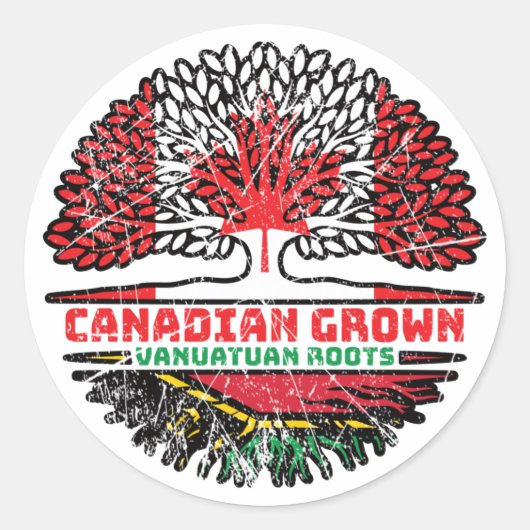 Vanuatu Vanuatuan Vanuan Canada Tree Ronde Sticker (Voorkant)