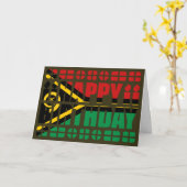 Vanuatu Vlag Birthday Card Kaart (Gele Bloem)