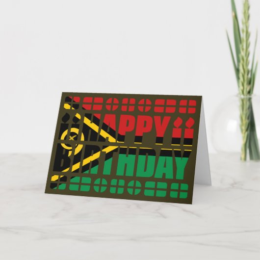 Vanuatu Vlag Birthday Card Kaart (Voorkant)