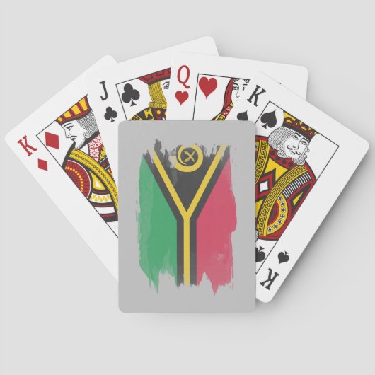 Vanuatu vlag borstelslag, nationale vlag pokerkaarten (Achterkant)