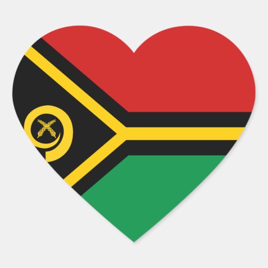 Vanuatu Vlag Hart Sticker (Voorkant)