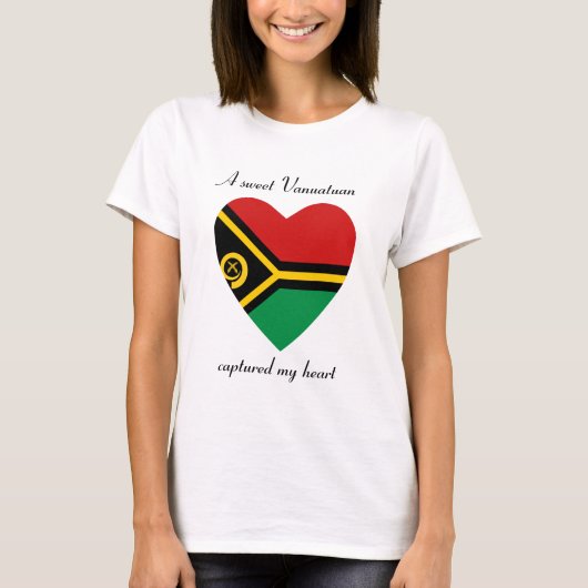 Vanuatu Vlag Hartendief T-Shirt (Voorkant)