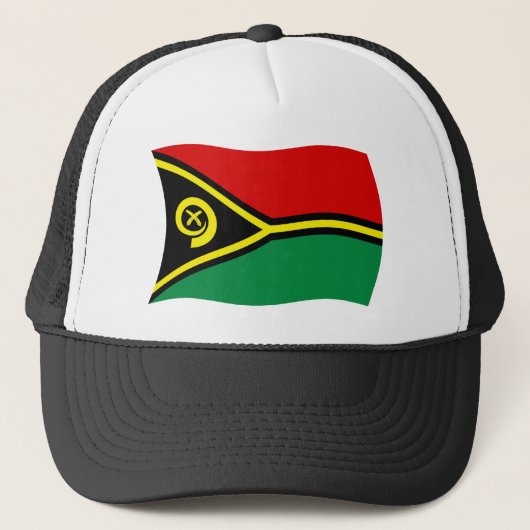 Vanuatu Vlag Hoed Trucker Pet (Voorkant)