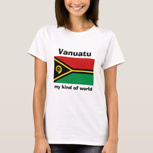 Vanuatu Vlag + Kaart + Tekst T-Shirt (Voorkant)