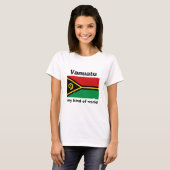 Vanuatu Vlag + Kaart + Tekst T-Shirt (Voorkant volledig)