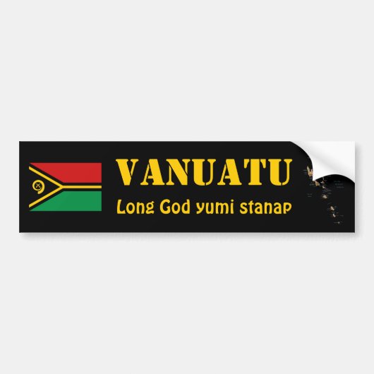Vanuatu Vlag + Landkaart Bumpersticker (Voorkant)