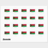 Vanuatu Vlag met naam Ronde Sticker (Vel)