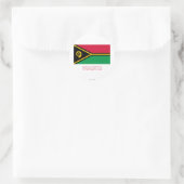 Vanuatu Vlag met naam Ronde Sticker (Tas)