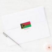 Vanuatu Vlag met naam Ronde Sticker (Envelop)