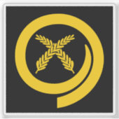 Vanuatu vlag slagtand en varen embleem sticker (Voorkant)