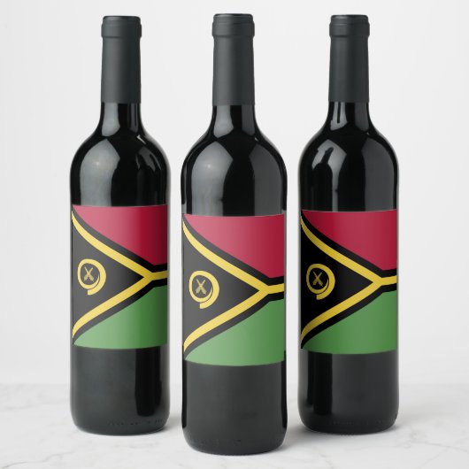 Vanuatu vlag wijn etiket (Flessen)