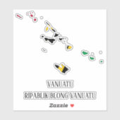 Vanuatu-vlagplattegrond Sticker (Vel)