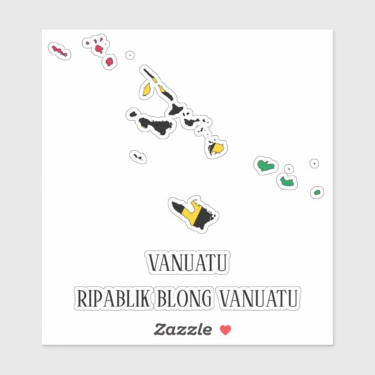 Vanuatu-vlagplattegrond Sticker (Vel)