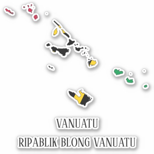 Vanuatu-vlagplattegrond Sticker (Voorkant)