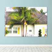 vanuit californië ingericht strand doek canvas afdruk (Insitu (Houten vloer))