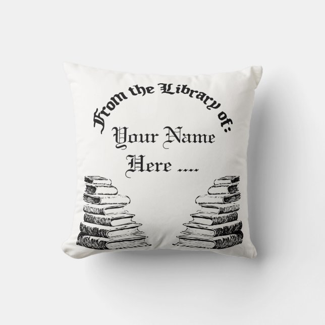 Vanuit de bibliotheek met aangepaste leesprogramma kussen (Voorkant)