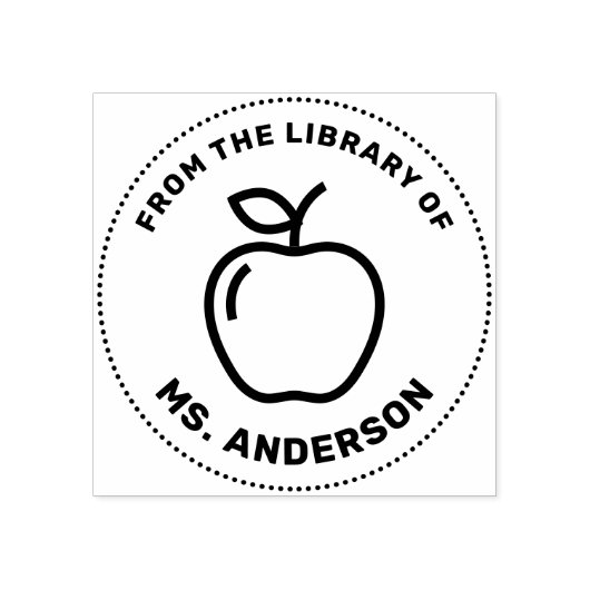 Vanuit de bibliotheek van Apple-docent op maat Rubberstempel (Afrduk)