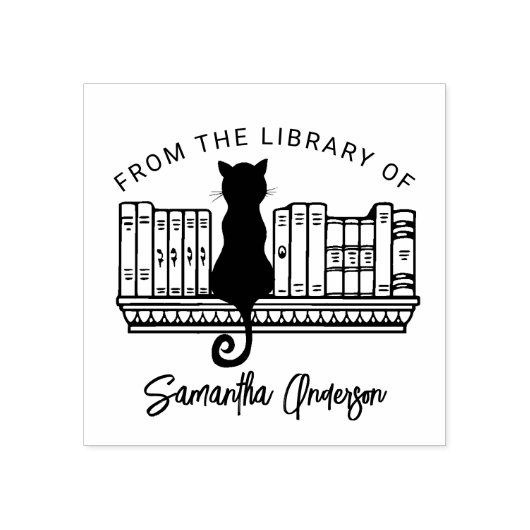 Vanuit de bibliotheek van het Cute Cat Book Rubberstempel (Afrduk)