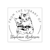 Vanuit de bibliotheek van het Cute Cat Book Rubberstempel (Afrduk)