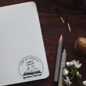 Vanuit de bibliotheek van het Cute Cat Book Rubberstempel