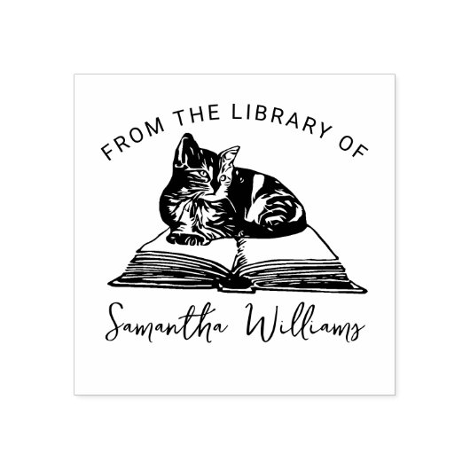 Vanuit de bibliotheek van het Cute Cat Book Rubberstempel (Afrduk)