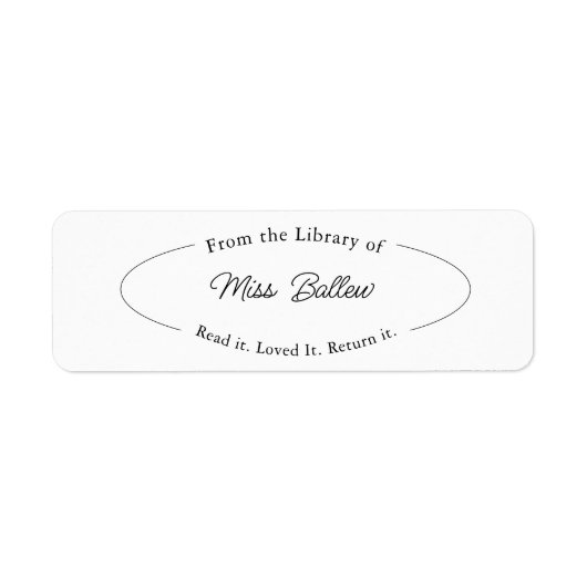 Vanuit de bibliotheek van labels, bibliotheekStick Etiket (Voorkant)