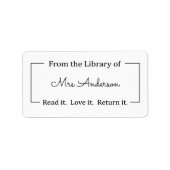 Vanuit de bibliotheek van labels, bibliotheekStick Etiket (Voorkant)