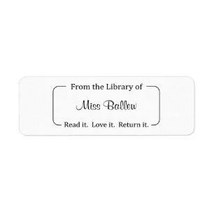 Vanuit de bibliotheek van labels, bibliotheekStick Etiket