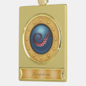 "Vanuit de diepte van het zee" Steampunk Explorer Verguld Banner Ornament (Links)