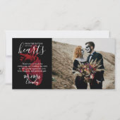 Vanuit de diepte van onze harten Donkere trouwfoto Bedankkaart (Voorkant)