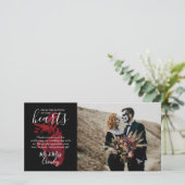 Vanuit de diepte van onze harten Donkere trouwfoto Bedankkaart (Staand voorkant)