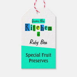 Vanuit de keuken van Custom Retro Blues Baking Tag Cadeaulabel