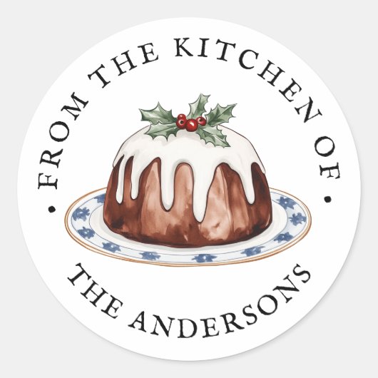 Vanuit de Keuken Van | Kerstpudding Ronde Sticker (Voorkant)