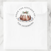 Vanuit de Keuken Van | Kerstpudding Ronde Sticker (Tas)