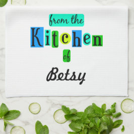 Vanuit de keuken van op maat gemaakte retro keuken theedoek