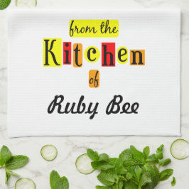 Vanuit de keuken van op maat gemaakte retro keuken theedoek
